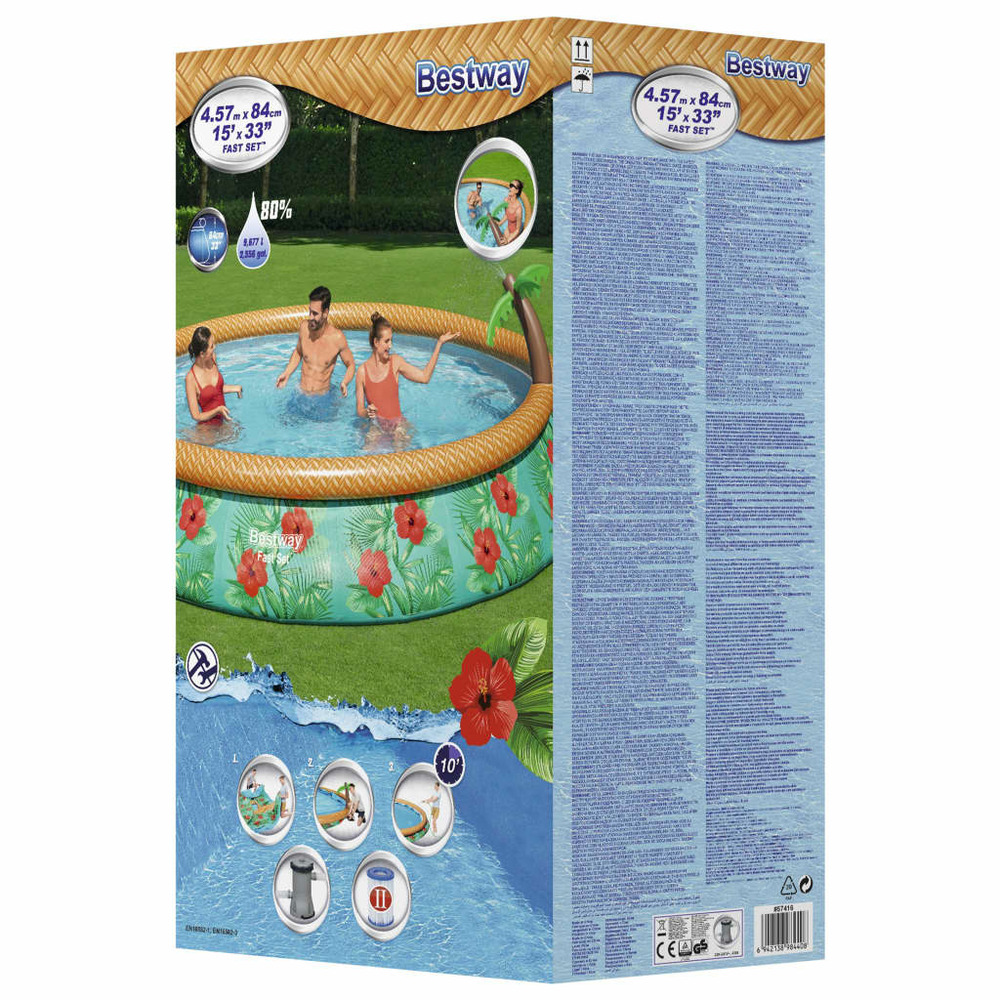 Ensemble de piscine gonflable paradise palms 457x84 cm