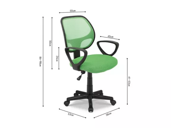 Chaise de bureau IPOLIST Tissu filet vert, idéal pour un bureau confortable et moderne