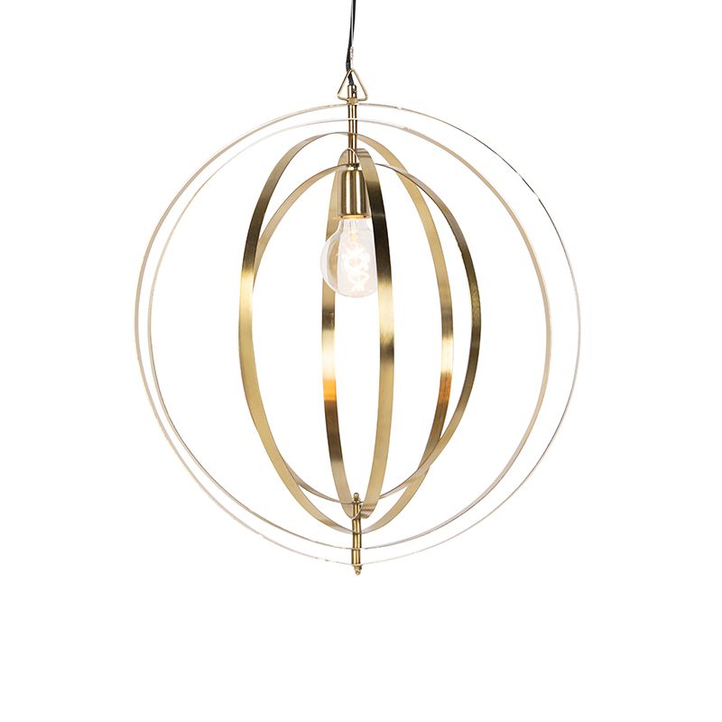 Vintage hanglamp messing draaibaar - Rings