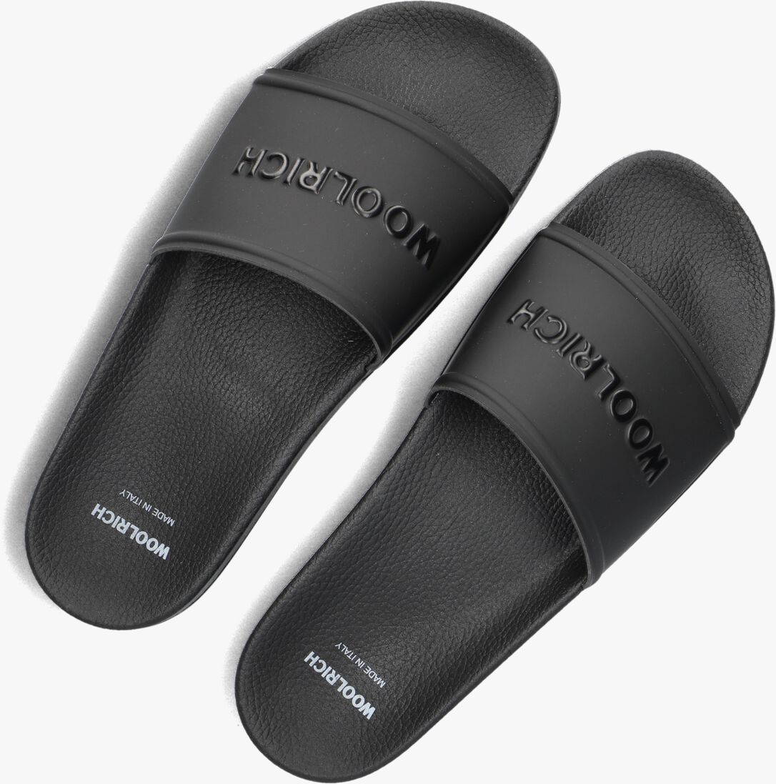 zwarte woolrich badslippers slide sandal
