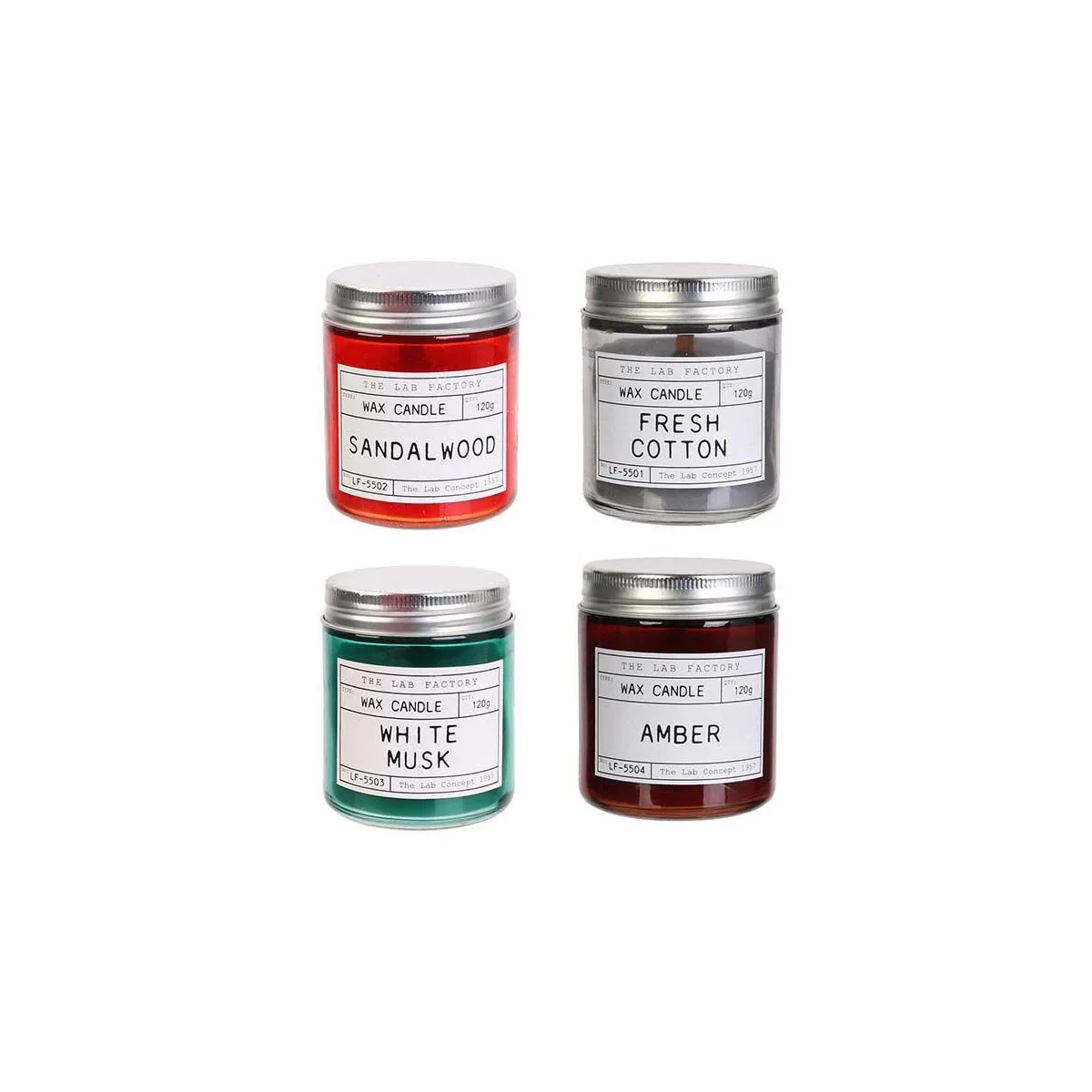 The Home Deco Factory Bougies Parfumées en Pot Lab - 8 cm (Lot de 4)