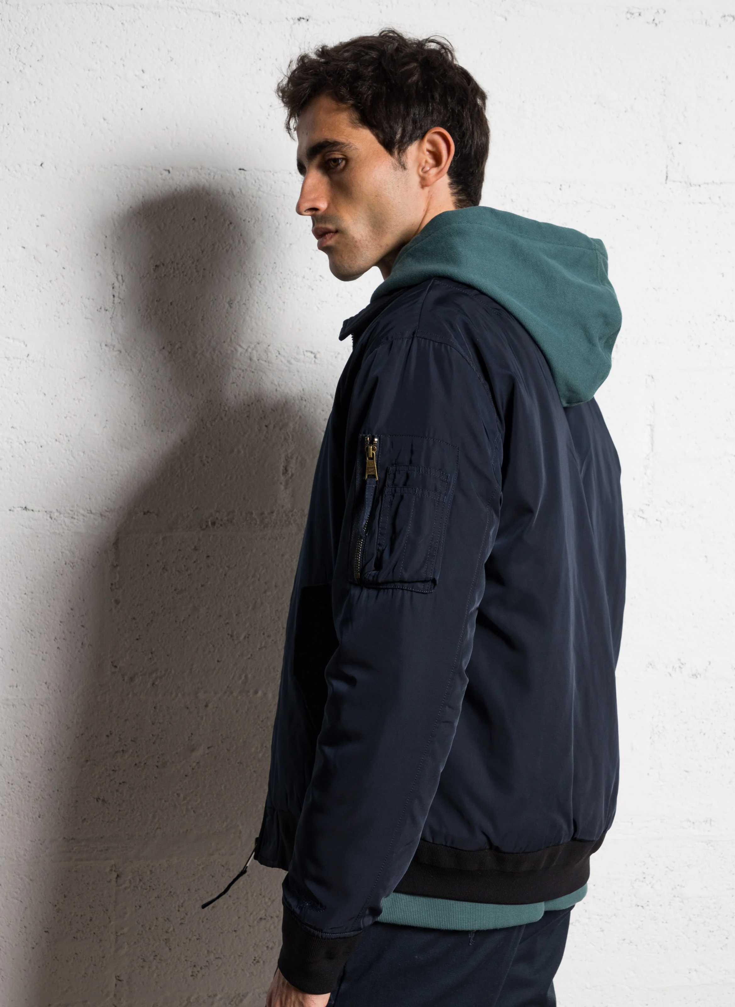 CORNELL - Blouson col à revers droit | Bleu