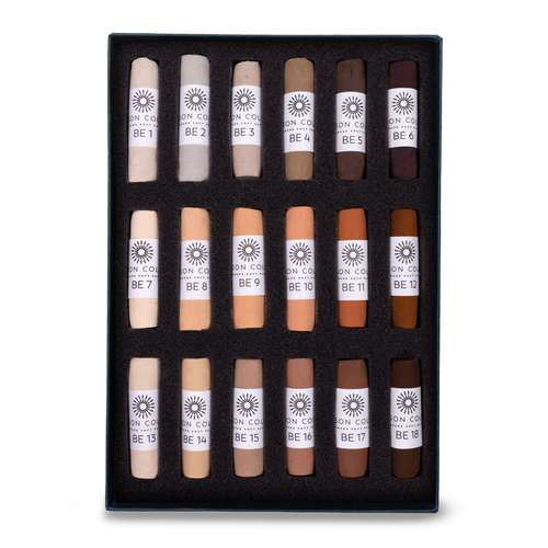 UNISON COLOUR Soft-Pastellkreiden, 18er-Sets, ganze Kreiden
