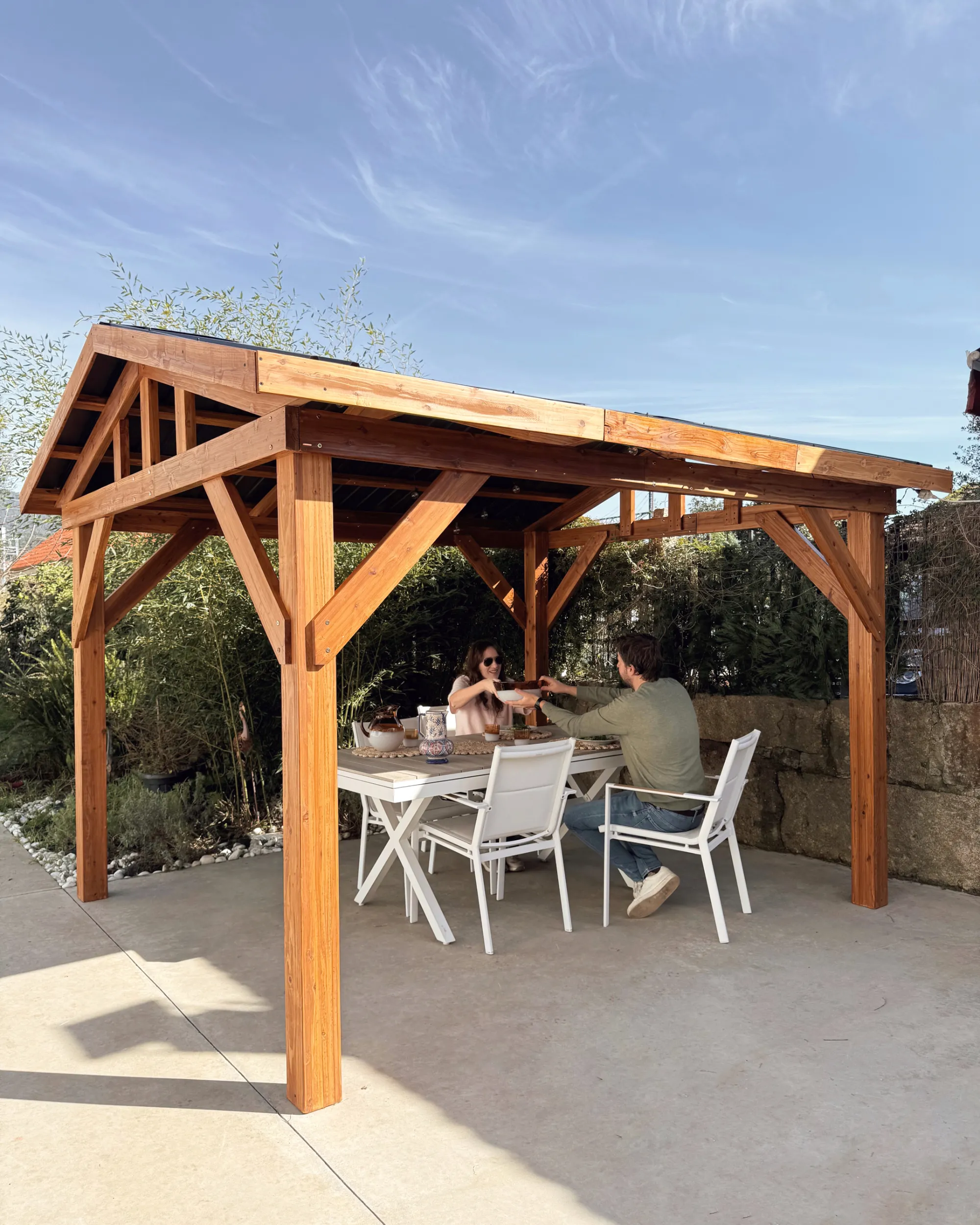 Paviljoen SECCHIA Dennenhout 296 cm 350 cm Bruin/grijs