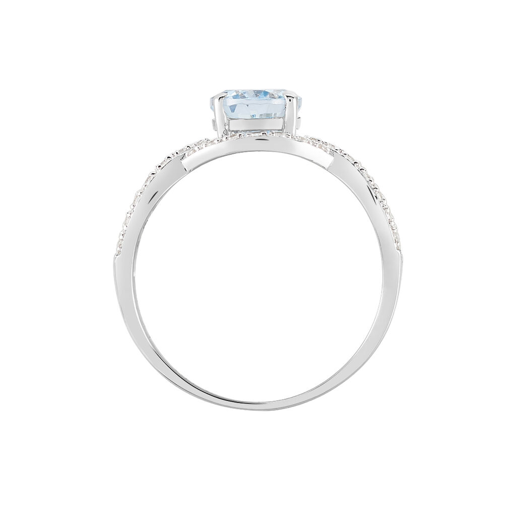 Bague Tina Or Blanc Topaze Et Oxyde De Zirconium