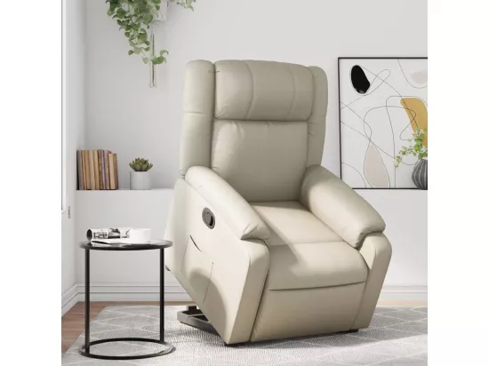 Fauteuil inclinable Crème Similicuir