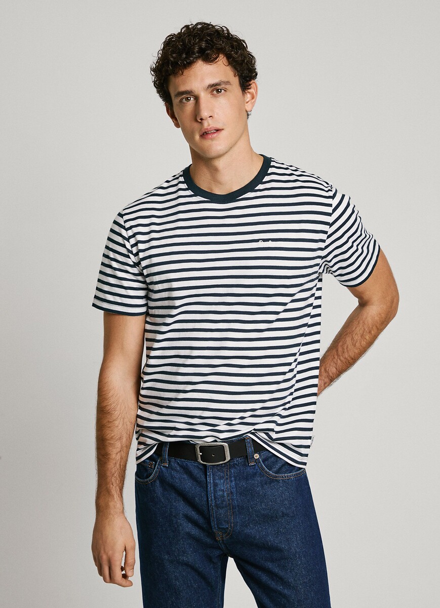 PEPE JEANS<br>Camiseta listrada de gola redonda
