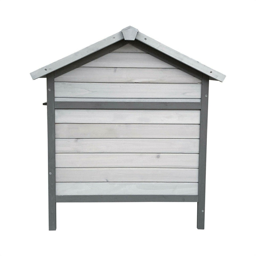 Clapier à lapin avec maison de rongeur et roue libre 146 cm gris clair