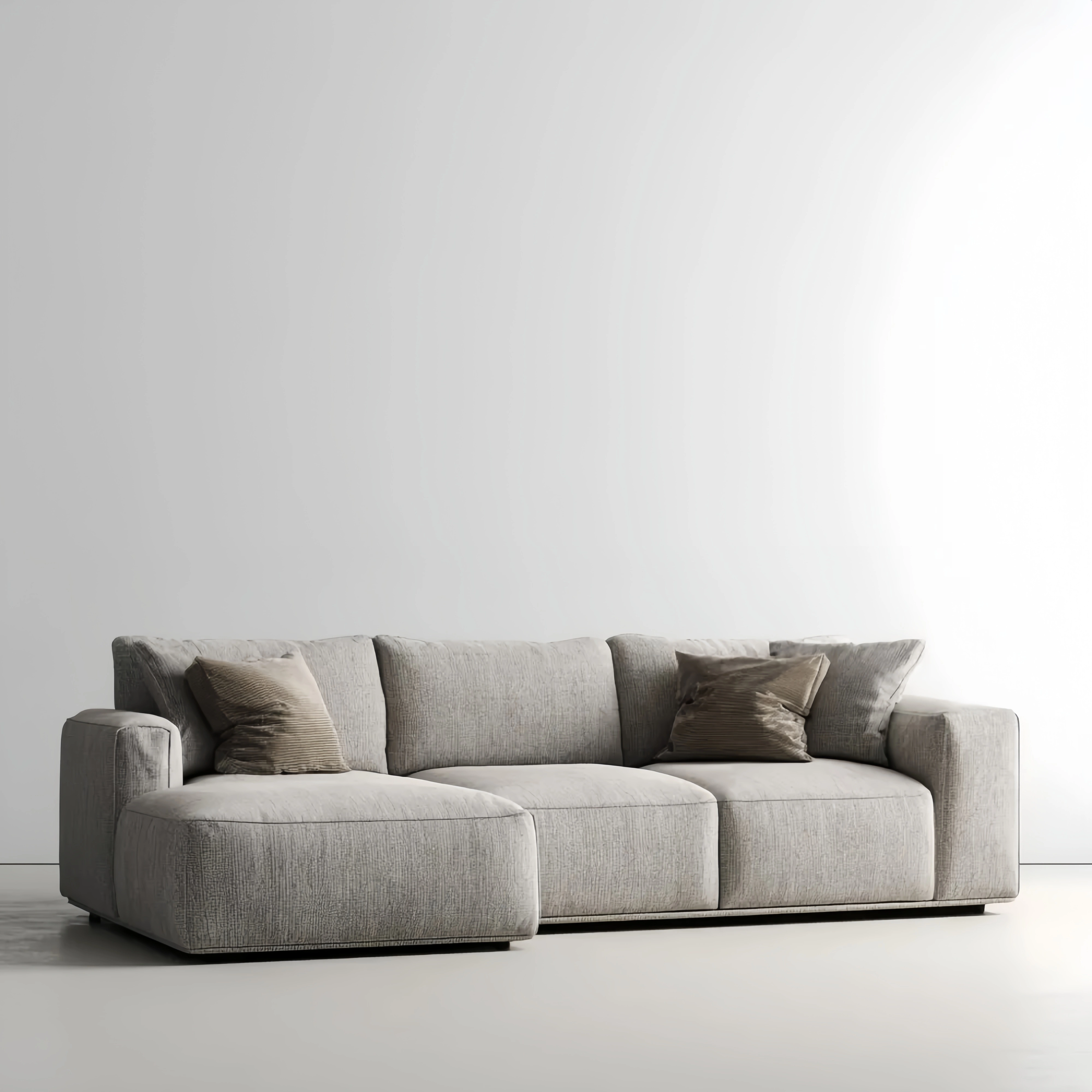 Ecksofa Stoff 280x160x85 cm – Hellgrau – Modernes Design