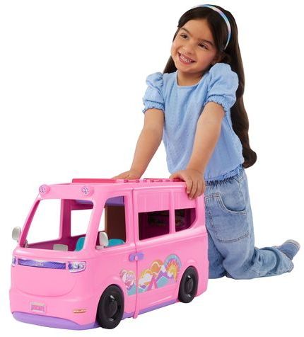 Barbie - Dream Camper - Poppenvoertuig - Roze - 3-in-1
