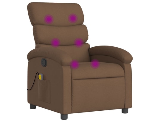 VIDAXL - Fauteuil Relaxation Fauteuil de massage inclinable - brun - tissu - 70x92x99,5cm