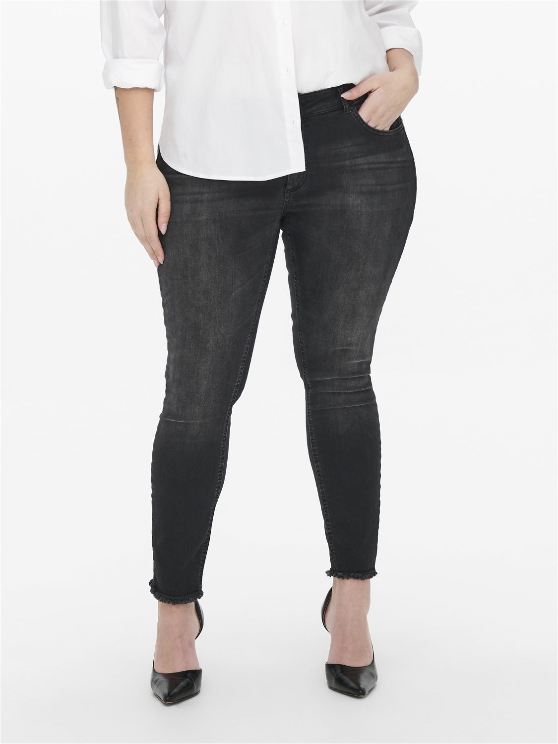 CARWILLY Mittlere Taille Skinny Fit Jeans Black