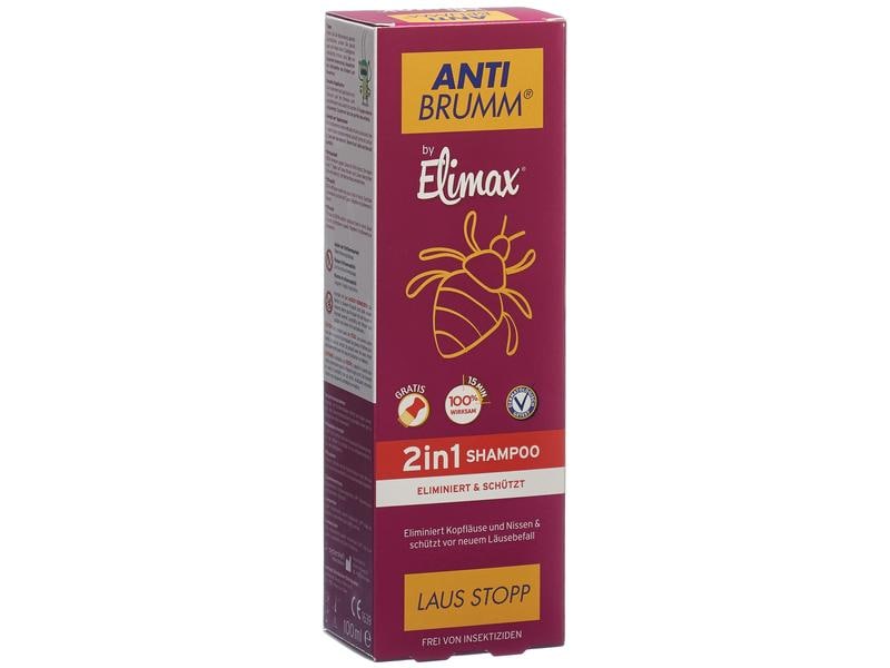 ANTI BRUMM Elimax Laus Stopp 2in1 Shampoo 100 ml Eliminiert Läuse und Nissen und hält neue Läuse fern