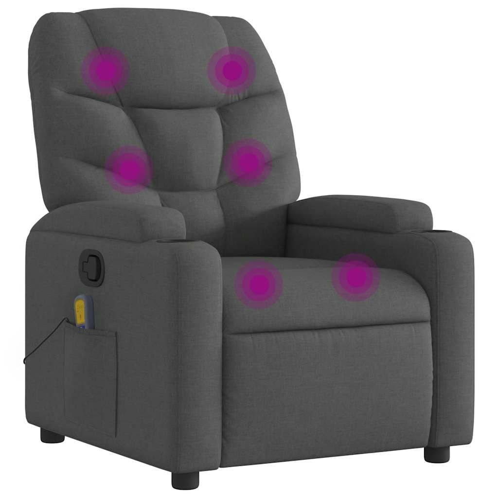 vidaXL Sessel Massagesessel Dunkelgrau Stoff