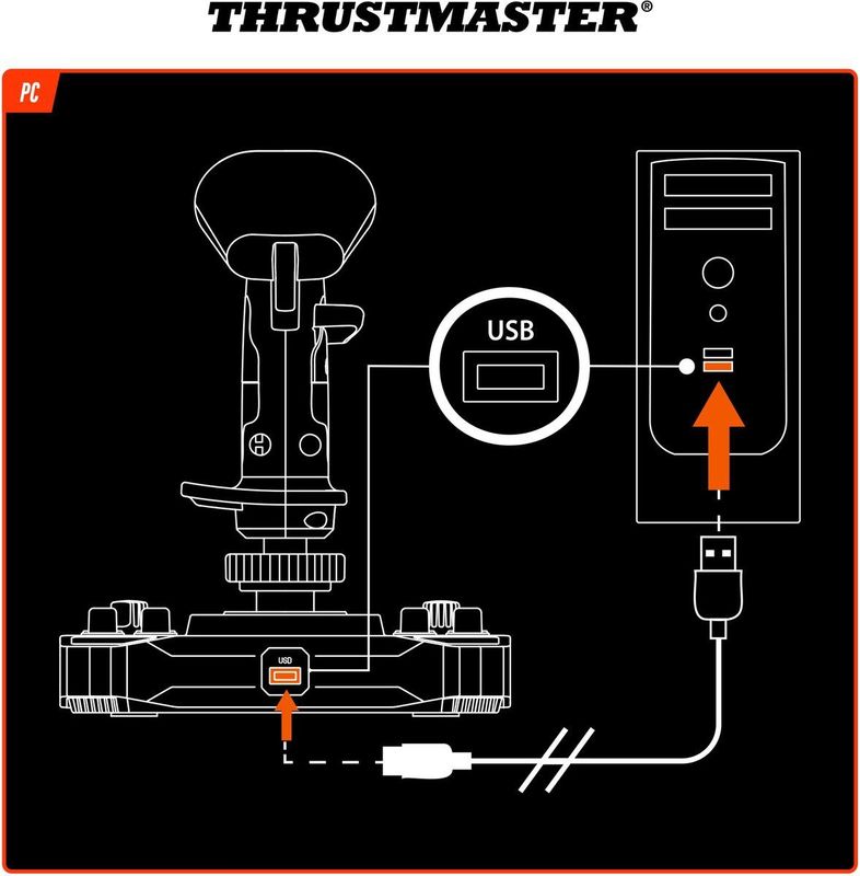 Thrustmaster - Sol-R 1 Flightstick - Gamecontroller - Zwart - Materiaal: Kunststof