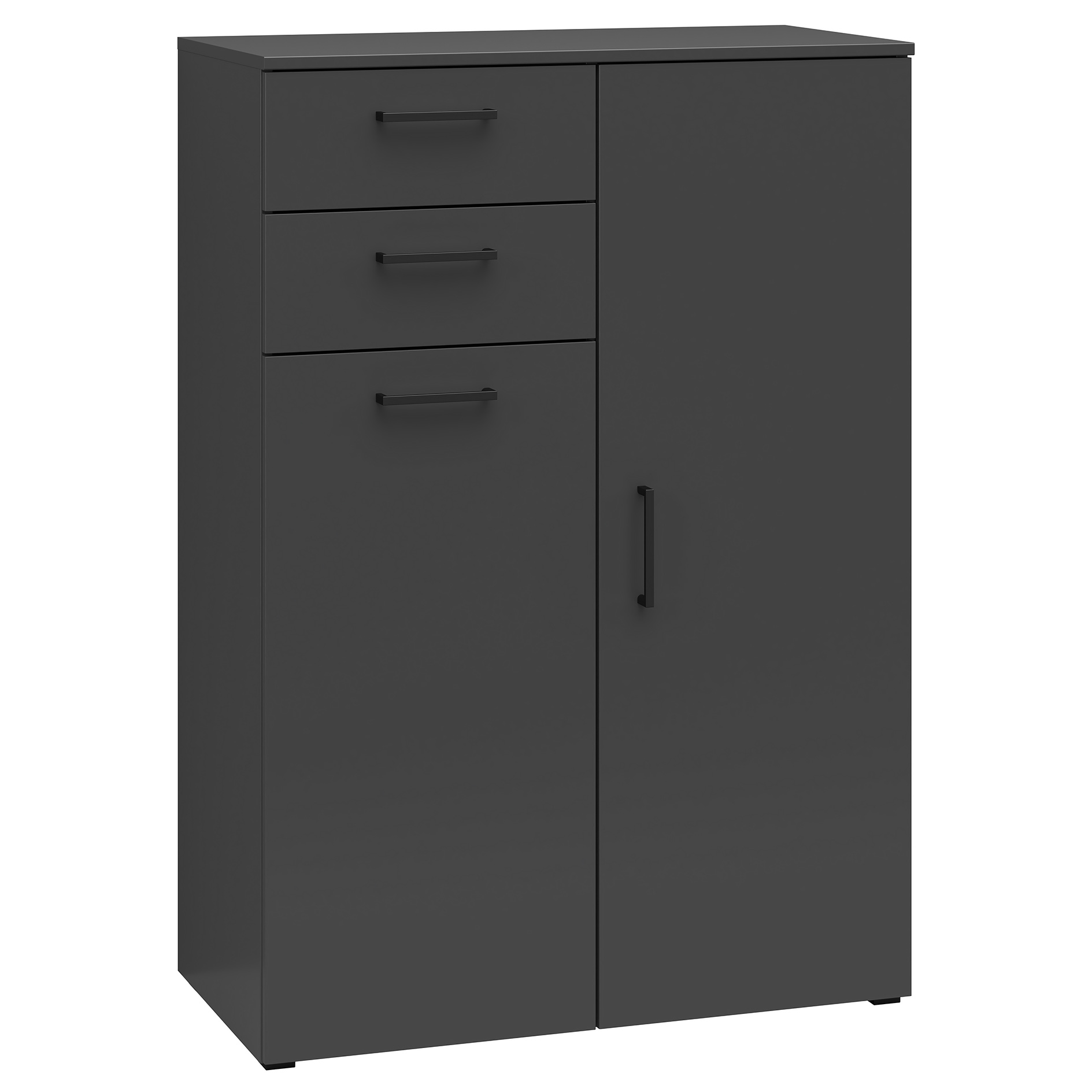 Kommode - anthrazit - 2 Türen - 2 Schubkästen - 80 cm