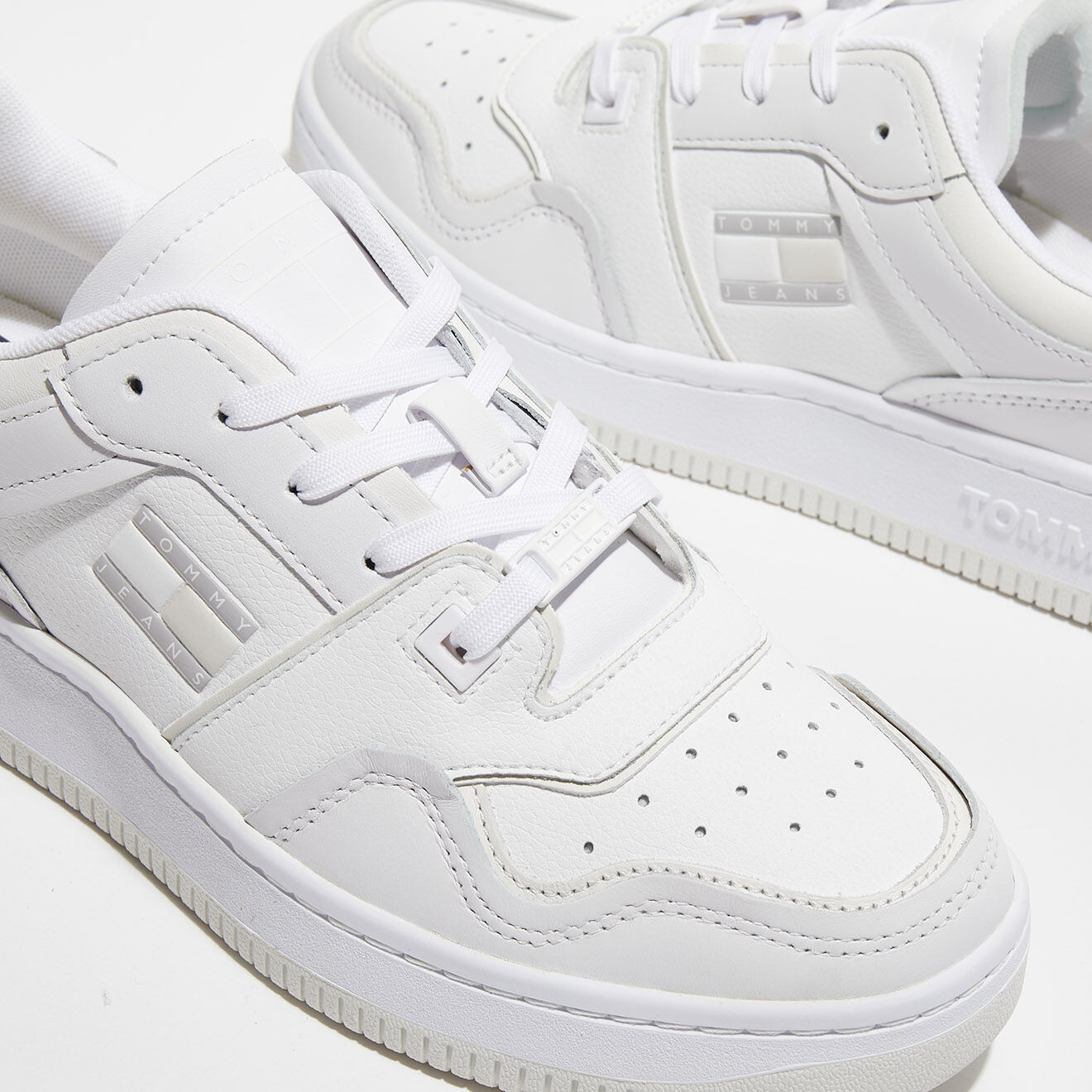 Tommy Jeans Baskets en Cuir Premium Cupsole blanches