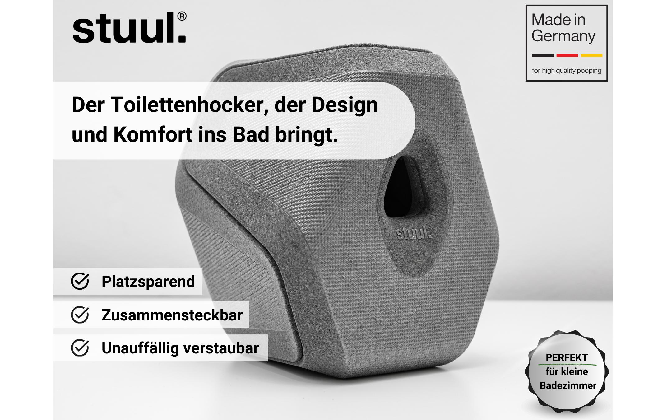 Toilettenhocker BasaltInnovativer, zweiteiliger Design Toiletten-Hocker Made in Germany