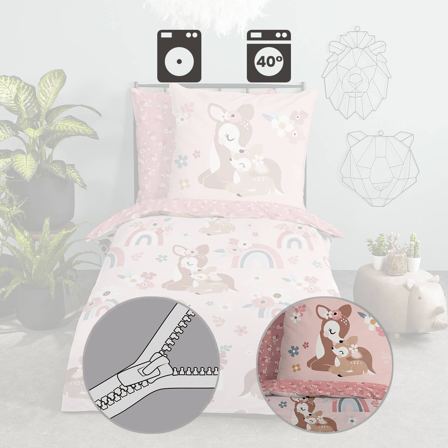Good Morning Renforcé Kinder-Wendebettwäsche 