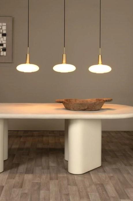 Singala 3 cluster hanglamp lineair opaal|messing