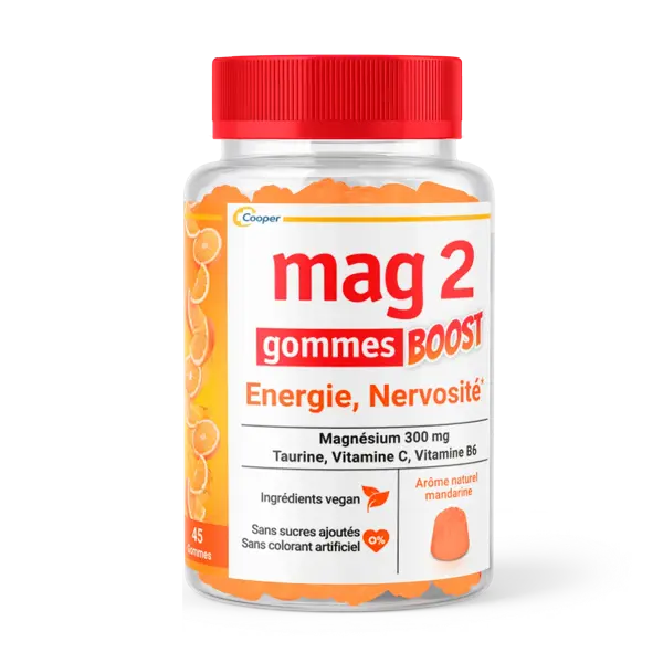 MAG 2 BOOST Gomas para Nervosismo e Fadiga - Suplemento Alimentar de Magnésio - 45 Gomas