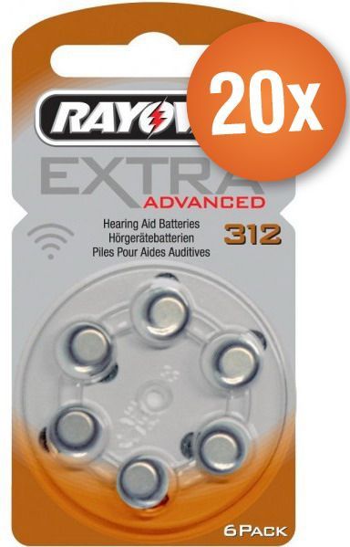 Rayovac type 312 gehoorapparaat batterijen - 120 stuks - inclusief batterijtester