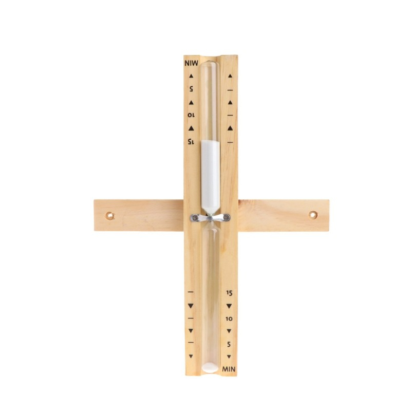 (29cm) Sauna Sanduhr 15 Minuten Timer Sandglas mit Wandbefestigung - Beige
