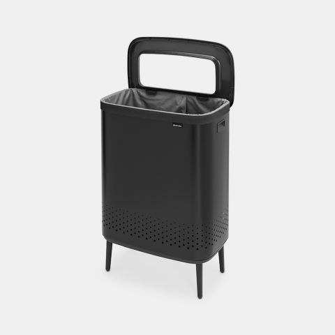 Bo Wasbox Hi, 2 x 45 liter, kunststof deksel - Matt Black