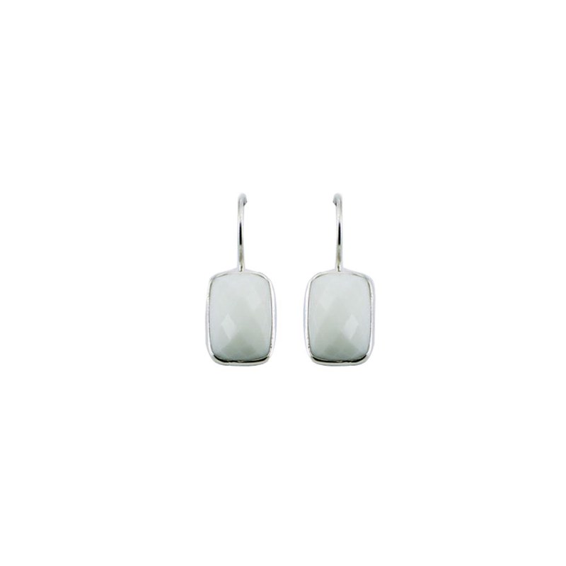 Boucles d'oreille agate blanche