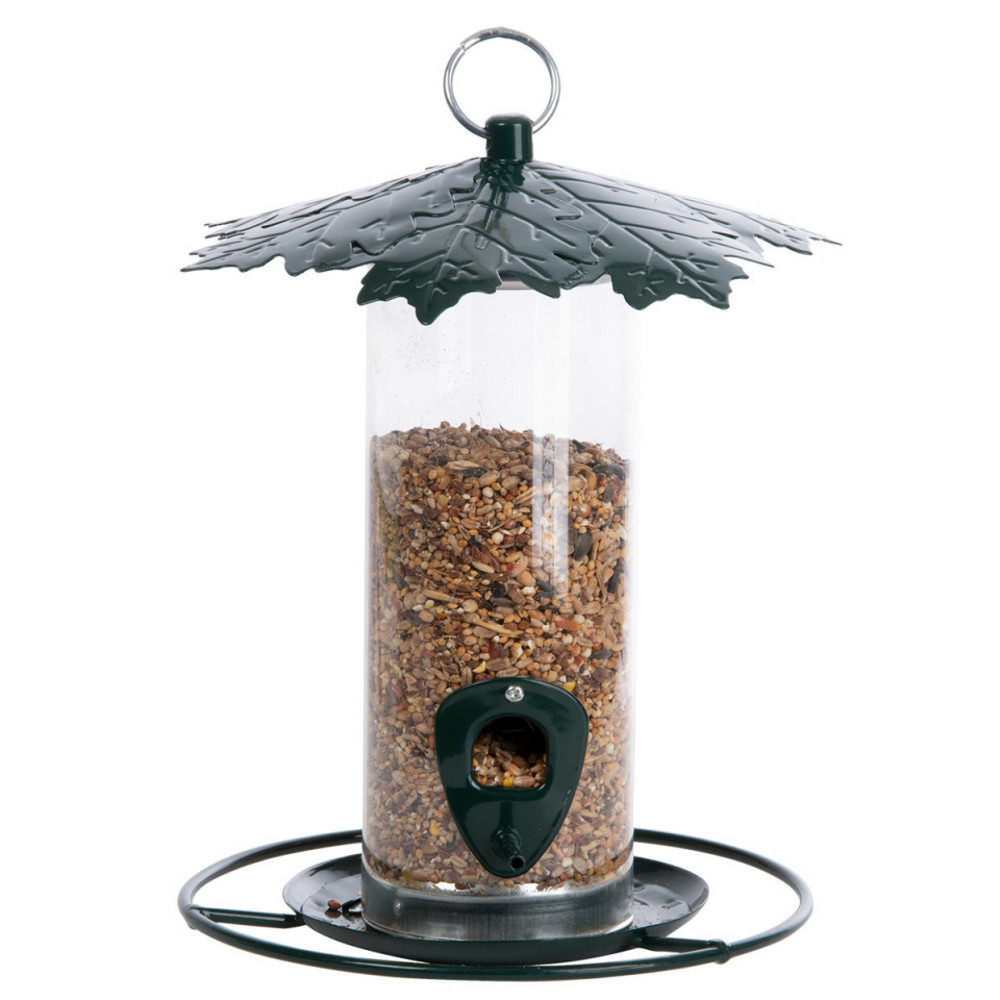 Silo alimentaire à graines avec auvent pour oiseaux hauteur 22cm