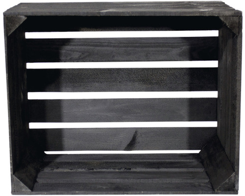 Houten doos, zwart, 50x40x30 cm