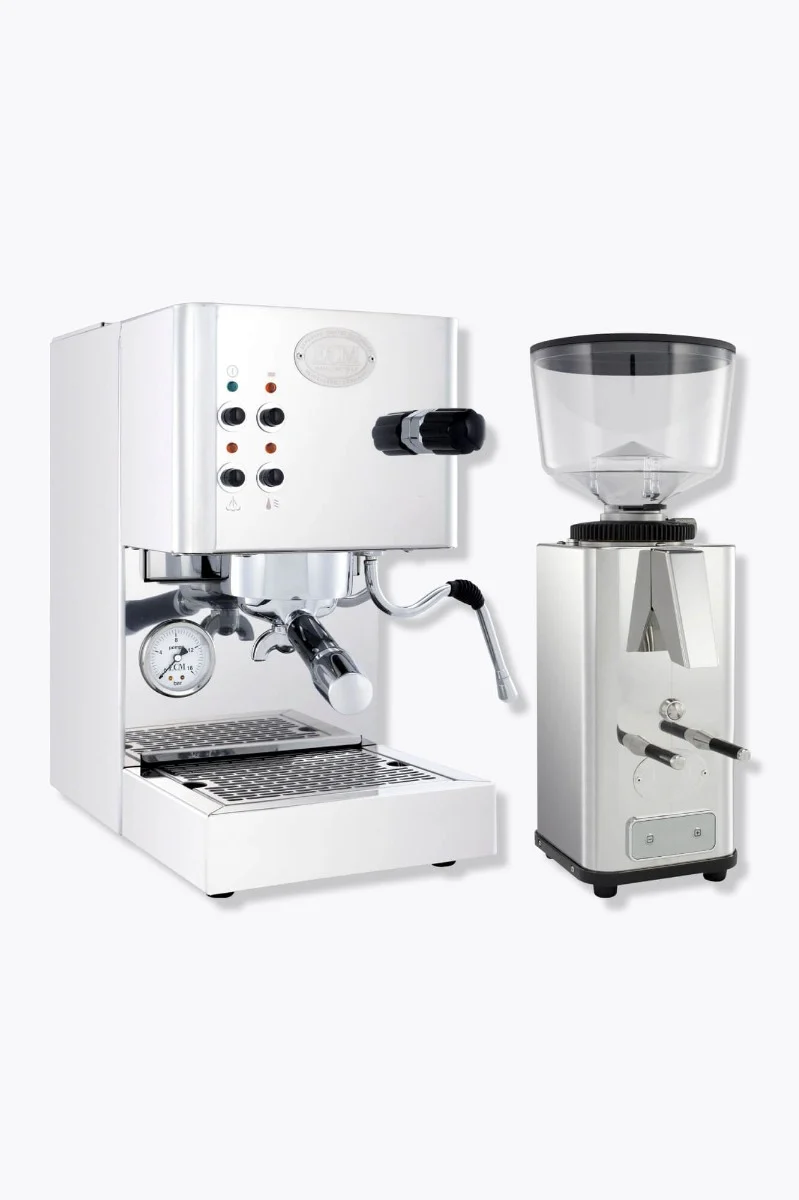 ECM Espressomaschine Casa V Edelstahl poliert + ECM Mühle S-Automatik 64 mit Timer Edelstahl
