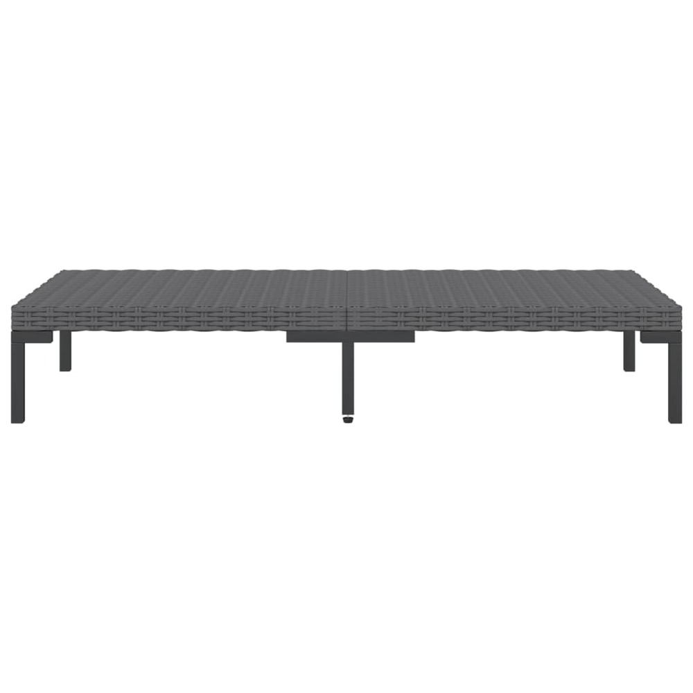 Salon de jardin meuble d'extérieur ensemble de mobilier 12 pièces avec coussins résine tressée gris foncé