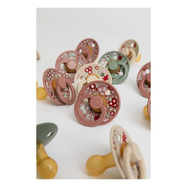 Bibs Tétines en caoutchouc naturel Bibs x Liberty - Set de 2 | Terracotta