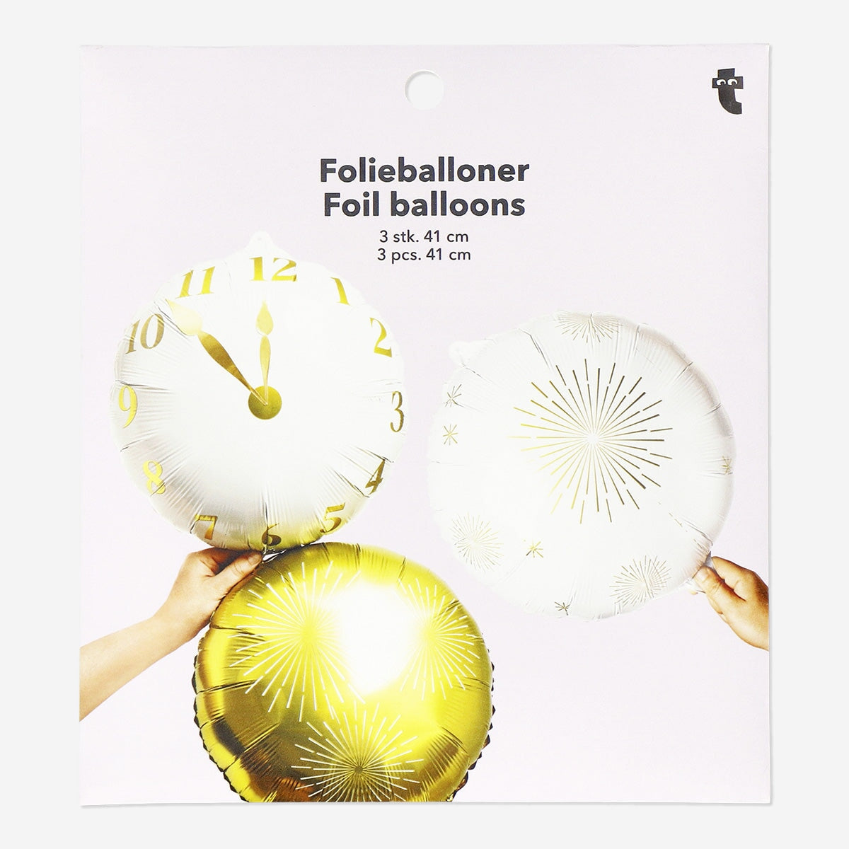 Runde folieballoner - 3 stk