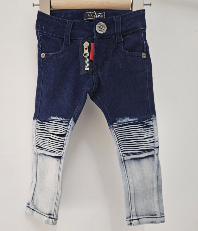 Zipped & Washed jeans - blauw