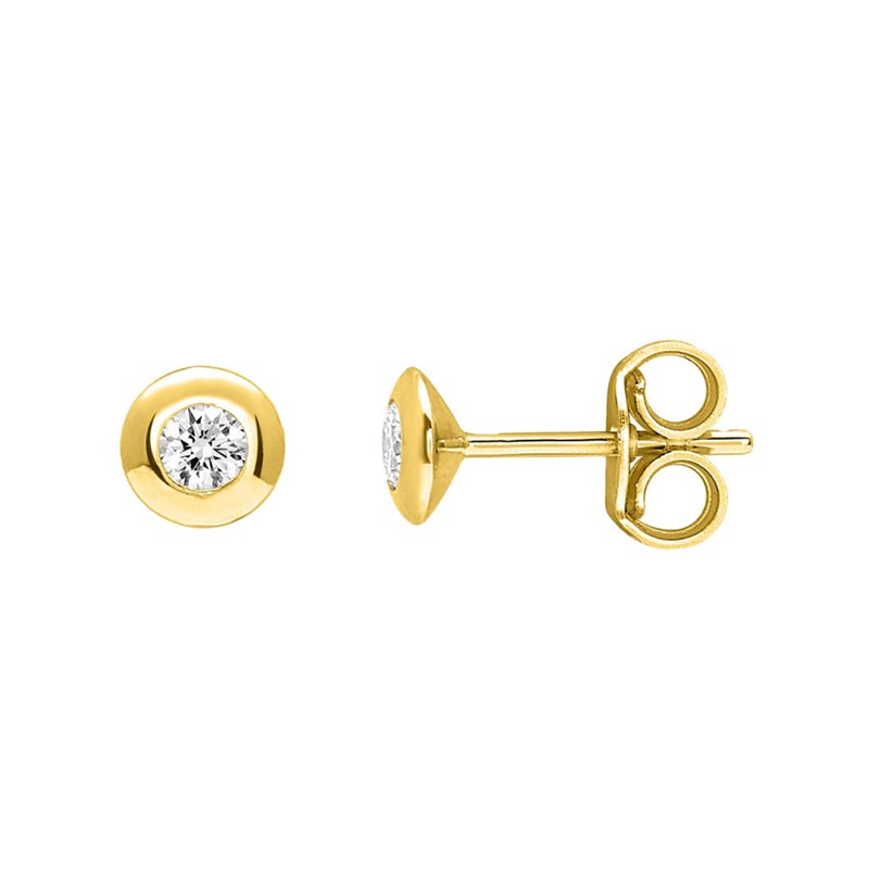 Boucles d'oreilles Femme - Or 18 Carats - Diamant 0,2 Carats
