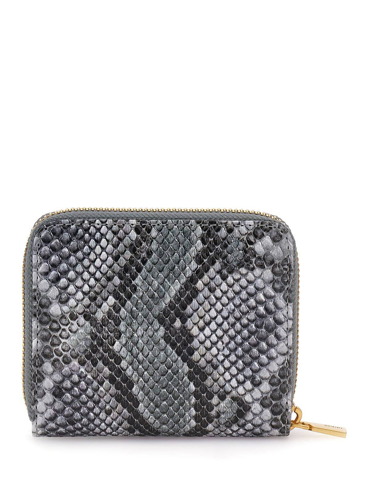 GUESS portemonnee Laurel met slangenprint grijs