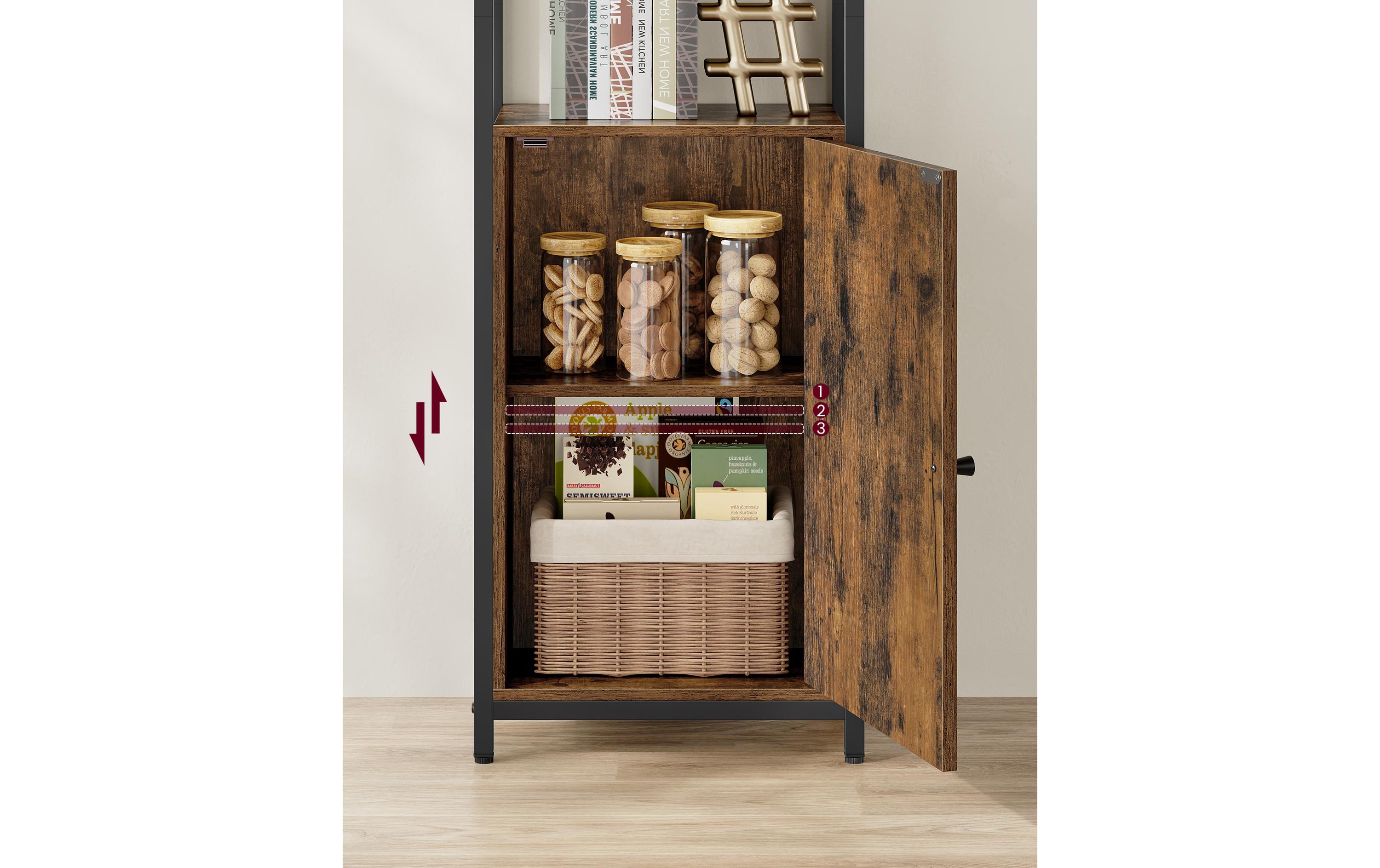 Regal mit 4 Ablagen 40 cm x 159.5 cm, Braun/SchwarzBücherregal