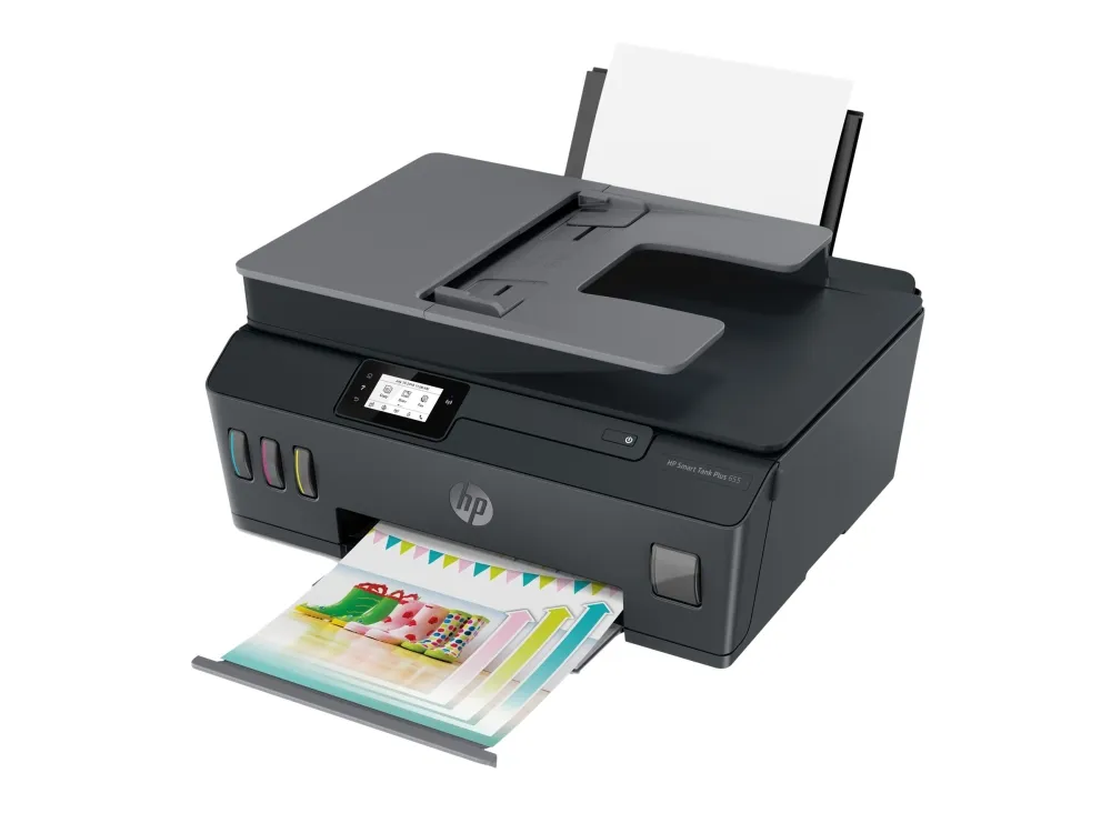 HP Smart Tank Plus 655 Wireless All-in-One - Multifunktionsprinter - farve - blækprinter - kan genopfyldes - Legal (216 x 356 mm) (original) - A4/Legal (medie) - op til 10 spm (kopiering) - op til 11 spm (udskriver) - 100 ark - 33.6 Kbps - USB 2.0, W