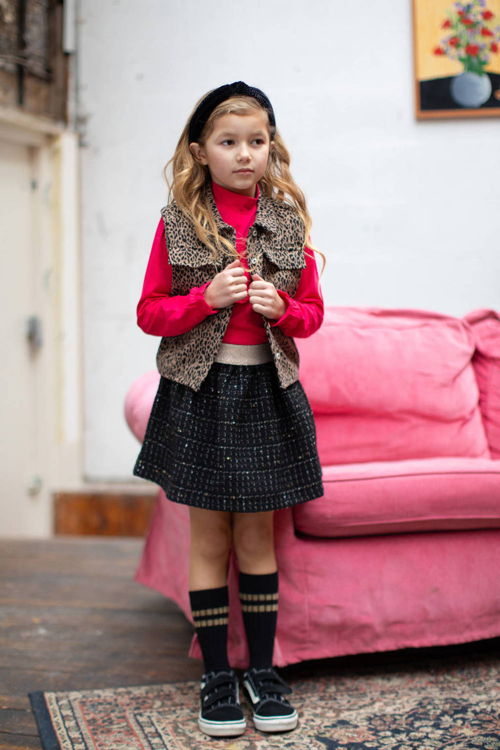 Moodstreet top Liv met printopdruk felroze