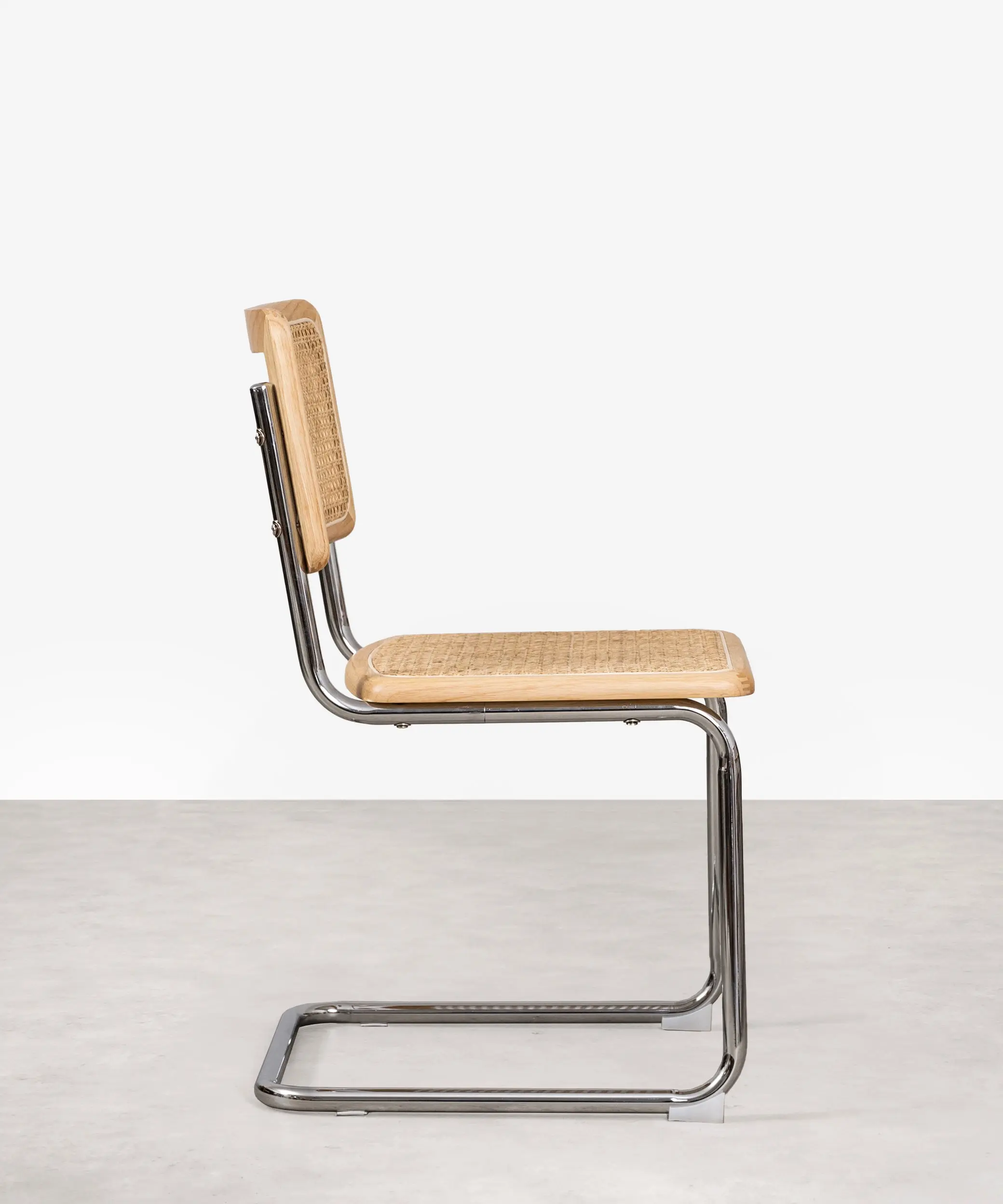 Silla de Comedor de Madera, Ratán y Metal Candy