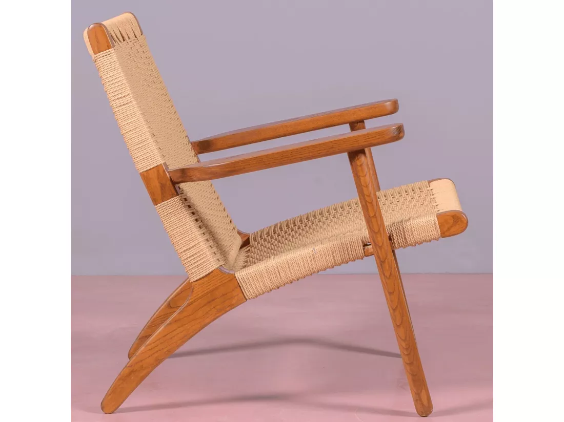 Fauteuil Nordic avec accoudoirs en bois de noyer - Liam - Noyer