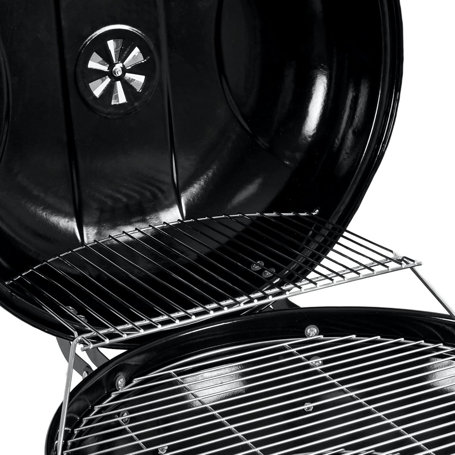 BBQ-Toro Kugelgrill Ø 57 cm mit Ablagefläche und Grillrostheber | Grillfläche Ø 54,5 cm | BBQ Kugelgrill Holzkohle, Barbecue Grill Holzkohle rund, Holzkohlegrill mit Deckel