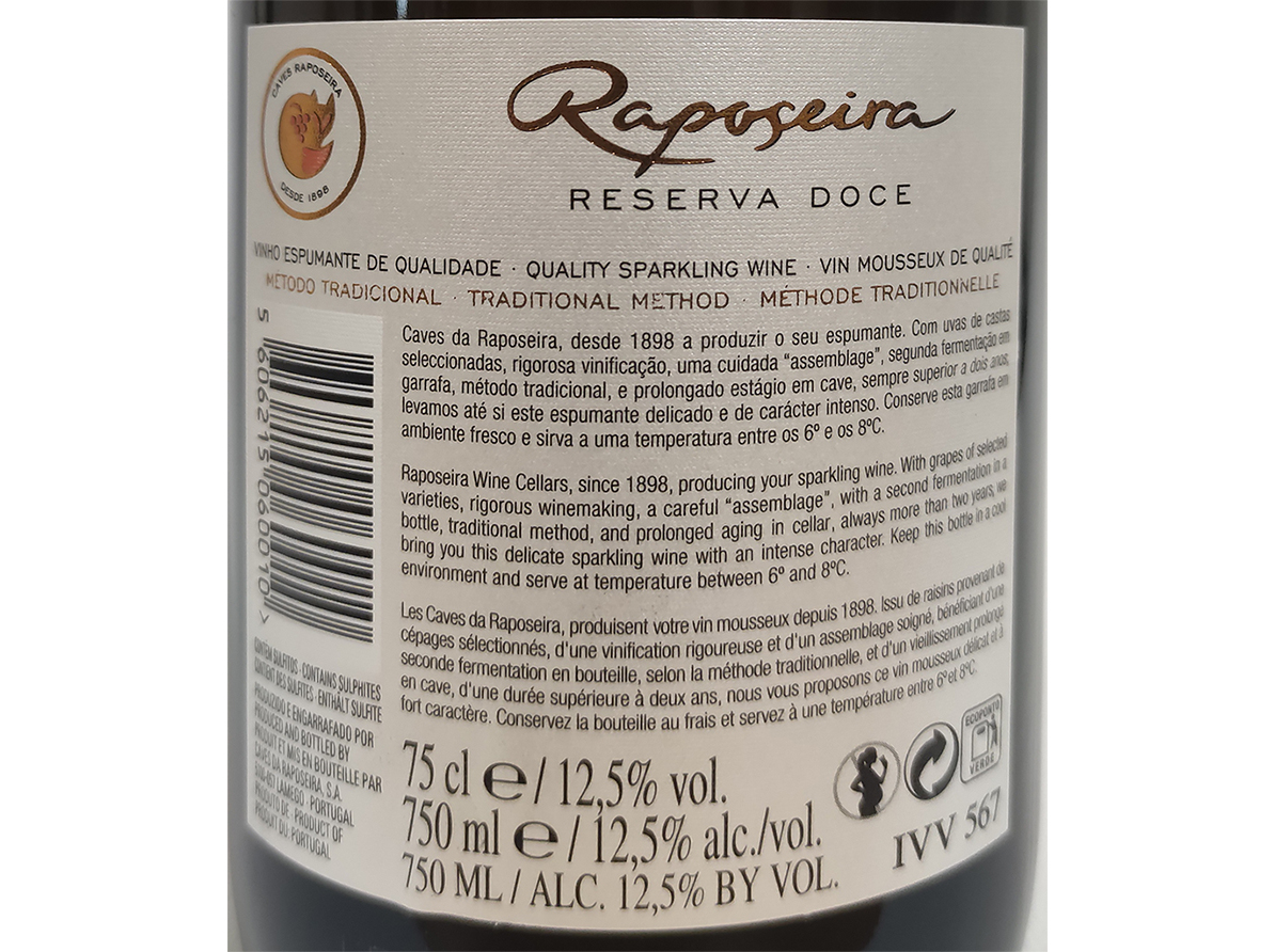 ESPUMANTE RAPOSEIRA RESERVA DOCE 0.75L
