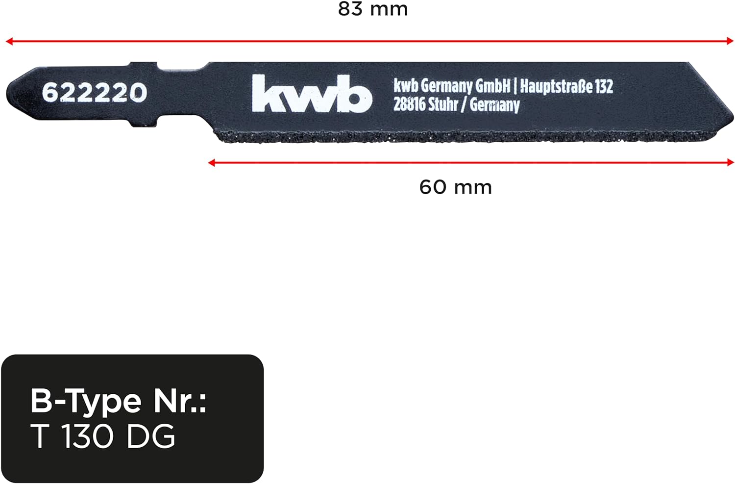 kwb DIAMANT Stichsägeblätter für Fliesen und Keramik - Diamantbestreut, flexibel und präzise - Mit Einnockenschaft (T-Schaft) - Hohe Standzeit