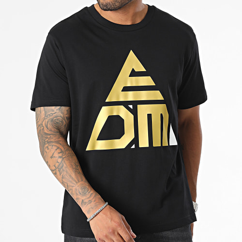 Tee Shirt Oversize Logo Noir Doré