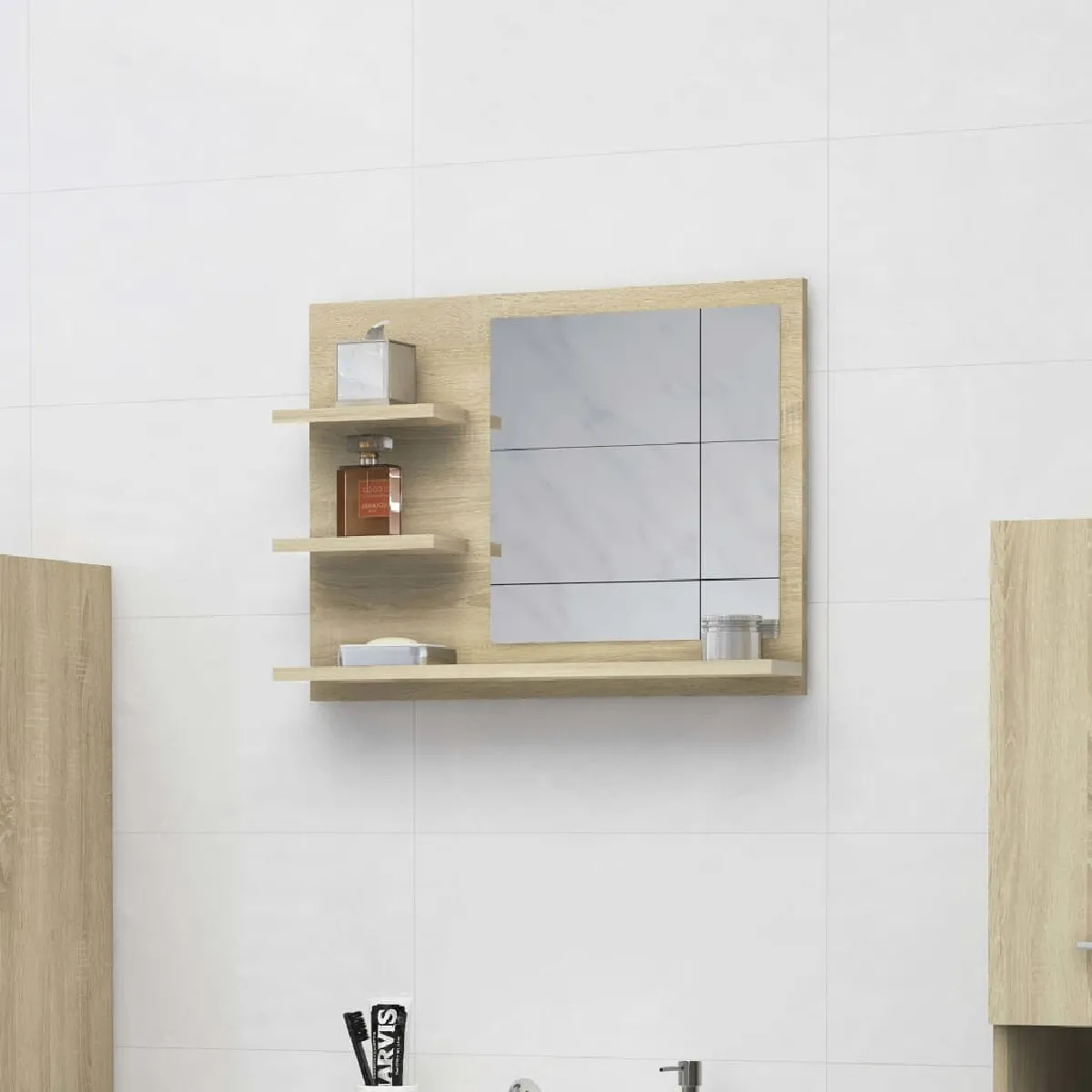 vidaXL Miroir salle de bain - Chêne sonoma