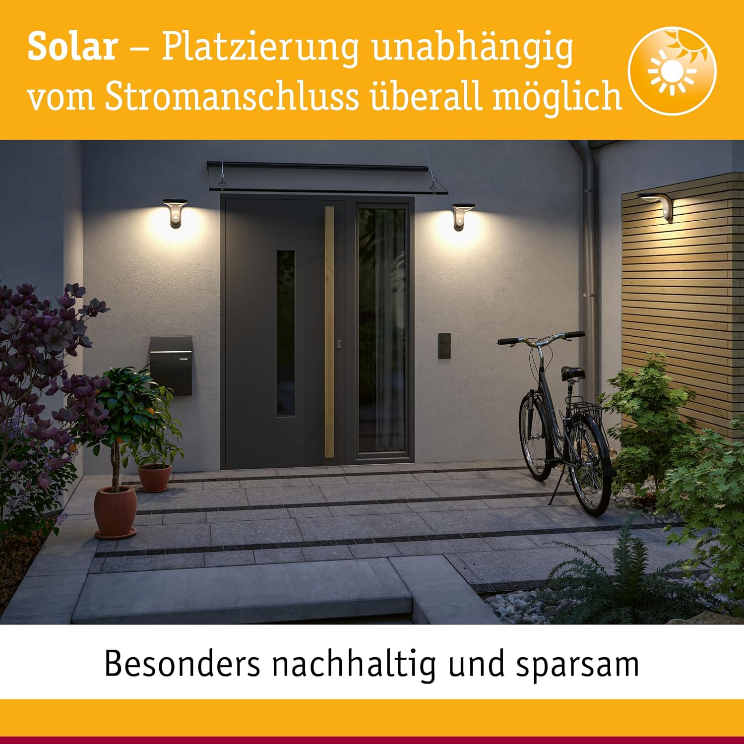 Paulmann 94249 Solar Pollerleuchte Ryse LED Außenleuchte incl. 1x1,2 Watt Anthrazit Kunststoff 3000 K Warmweiß