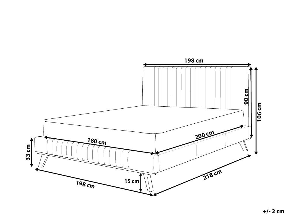 Bed Chenille TALENCE 180 x 200 cm Lichtbeige